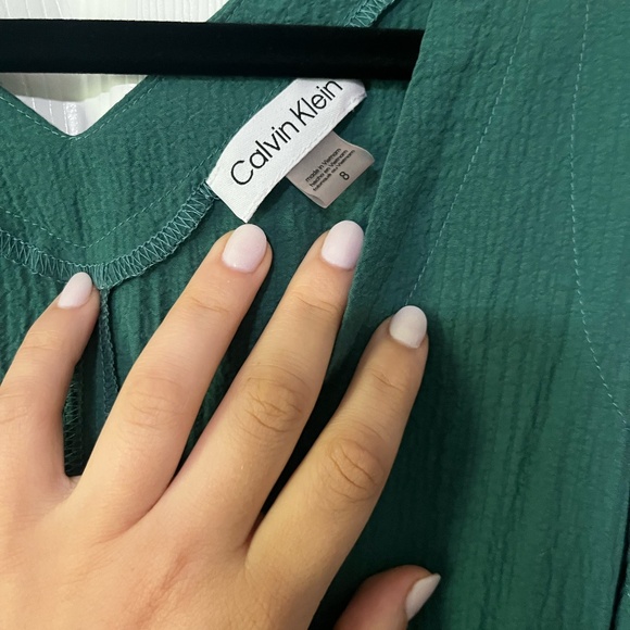 Ann Taylor, Green Tie Waist Dress, Size 8 - Picture 2 of 3